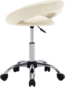 vidaXL Obrotowe krzesło stołowe, kremowe, obite sztuczną skórą 4