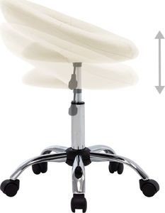 vidaXL Obrotowe krzesło stołowe, kremowe, obite sztuczną skórą 5
