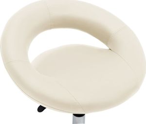 vidaXL Obrotowe krzesło stołowe, kremowe, obite sztuczną skórą 6