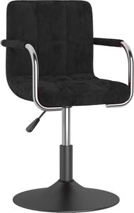 vidaXL Krzesło stołowe, czarne, obite aksamitem 1