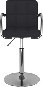 vidaXL Krzesło stołowe, czarne, tapicerowane tkaniną 3