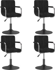 vidaXL Obrotowe krzesła stołowe, 4 szt., czarne, obite aksamitem 1
