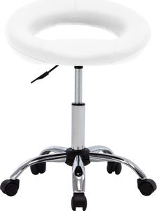 vidaXL Obrotowe krzesło stołowe, białe, obite sztuczną skórą 2