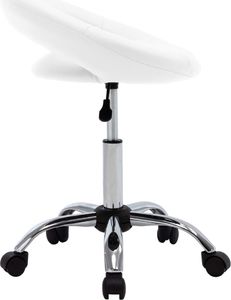 vidaXL Obrotowe krzesło stołowe, białe, obite sztuczną skórą 3