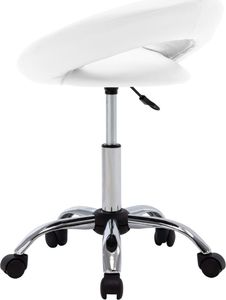 vidaXL Obrotowe krzesło stołowe, białe, obite sztuczną skórą 4
