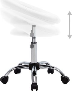 vidaXL Obrotowe krzesło stołowe, białe, obite sztuczną skórą 5