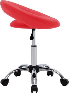 vidaXL Obrotowe krzesło stołowe, czerwone, sztuczna skóra 3