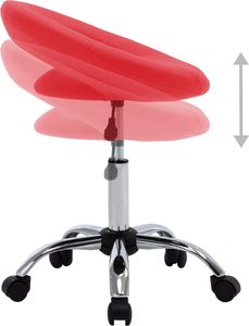 vidaXL Obrotowe krzesło stołowe, czerwone, sztuczna skóra 5