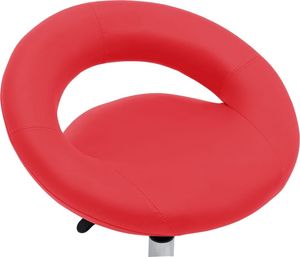 vidaXL Obrotowe krzesło stołowe, czerwone, sztuczna skóra 6