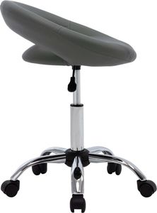 vidaXL Obrotowe krzesło stołowe, szare, obite sztuczną skórą 3