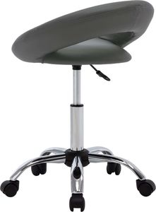 vidaXL Obrotowe krzesło stołowe, szare, obite sztuczną skórą 4