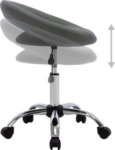 vidaXL Obrotowe krzesło stołowe, szare, obite sztuczną skórą 5
