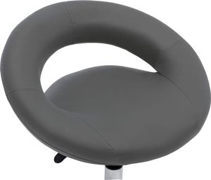 vidaXL Obrotowe krzesło stołowe, szare, obite sztuczną skórą 6