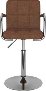 vidaXL Krzesło stołowe, brązowe, tapicerowane tkaniną 3