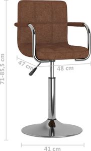 vidaXL Krzesło stołowe, brązowe, tapicerowane tkaniną 8