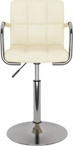 vidaXL Krzesło stołowe, kremowe, tapicerowane tkaniną 3