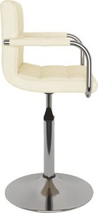 vidaXL Krzesło stołowe, kremowe, tapicerowane tkaniną 4