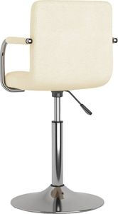 vidaXL Krzesło stołowe, kremowe, tapicerowane tkaniną 5
