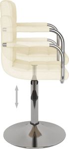 vidaXL Krzesło stołowe, kremowe, tapicerowane tkaniną 6