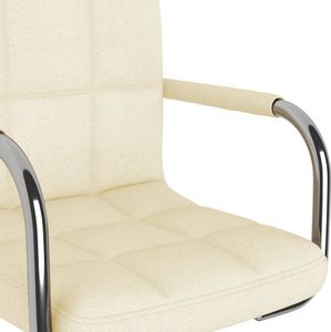 vidaXL Krzesło stołowe, kremowe, tapicerowane tkaniną 7