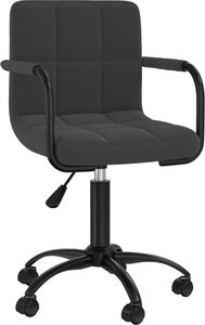 vidaXL Obrotowe krzesło stołowe, czarne, tapicerowane aksamitem 1