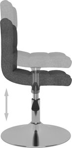 vidaXL Obrotowe krzesła stołowe, 4 szt., ciemnoszare, obite tkaniną 5