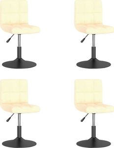 vidaXL Obrotowe krzesła stołowe, 4 szt., kremowe, obite aksamitem 1