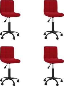 vidaXL Obrotowe krzesła stołowe, 4 szt., winna czerwień, aksamitne 1