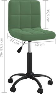 vidaXL Obrotowe krzesło stołowe, ciemnozielone, obite aksamitem 7