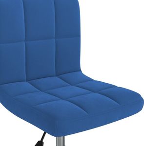 vidaXL Obrotowe krzesło stołowe, niebieskie, obite aksamitem 4