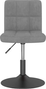 vidaXL Obrotowe krzesło stołowe, jasnoszare, obite aksamitem 2