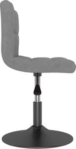 vidaXL Obrotowe krzesło stołowe, jasnoszare, obite aksamitem 3