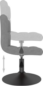 vidaXL Obrotowe krzesło stołowe, jasnoszare, obite aksamitem 5