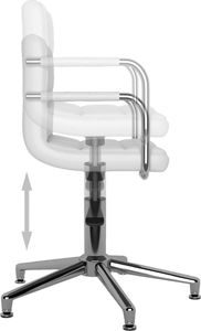 vidaXL Obrotowe krzesła stołowe, 6 szt., białe, obite sztuczną skórą 6