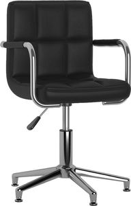 vidaXL Obrotowe krzesło stołowe, czarne, obite sztuczną skórą 1