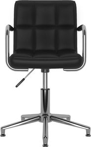 vidaXL Obrotowe krzesło stołowe, czarne, obite sztuczną skórą 3