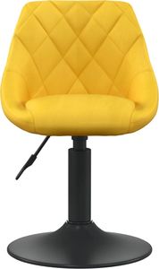 vidaXL Krzesło stołowe, musztardowe, obite aksamitem 2