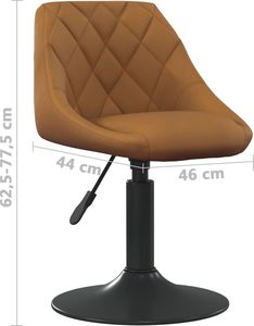 vidaXL Krzesło stołowe, brązowe, obite aksamitem 7