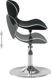 vidaXL Krzesło stołowe, czarne, obite sztuczną skórą 6
