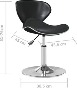 vidaXL Krzesło stołowe, czarne, obite sztuczną skórą 8