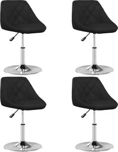 vidaXL Krzesła stołowe, 4 szt., czarne, obite sztuczną skórą 1