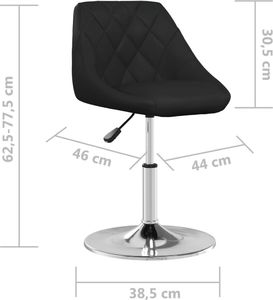 vidaXL Krzesła stołowe, 4 szt., czarne, obite sztuczną skórą 7