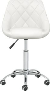 vidaXL Obrotowe krzesła stołowe, 6 szt., białe, obite sztuczną skórą 4
