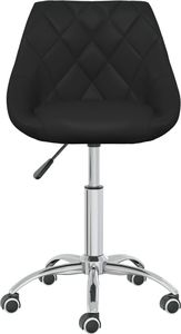 vidaXL Obrotowe krzesło stołowe, czarne, obite sztuczną skórą 3