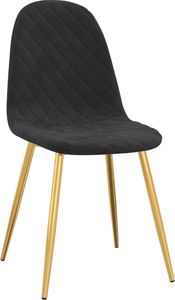 vidaXL Krzesła stołowe, 6 szt., czarne, obite aksamitem 4