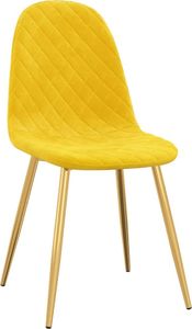 vidaXL Krzesła stołowe, 6 szt., musztardowe, obite aksamitem 4