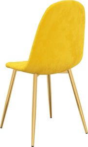 vidaXL Krzesła stołowe, 6 szt., musztardowe, obite aksamitem 7