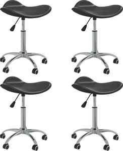 vidaXL Obrotowe krzesła stołowe, 4 szt., czarne, sztuczna skóra 1