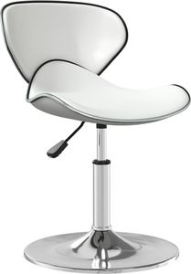 vidaXL Krzesło stołowe, białe, obite sztuczną skórą 1