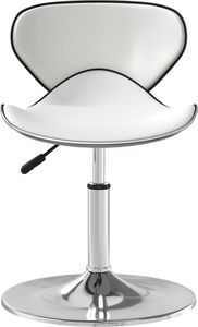 vidaXL Krzesło stołowe, białe, obite sztuczną skórą 3